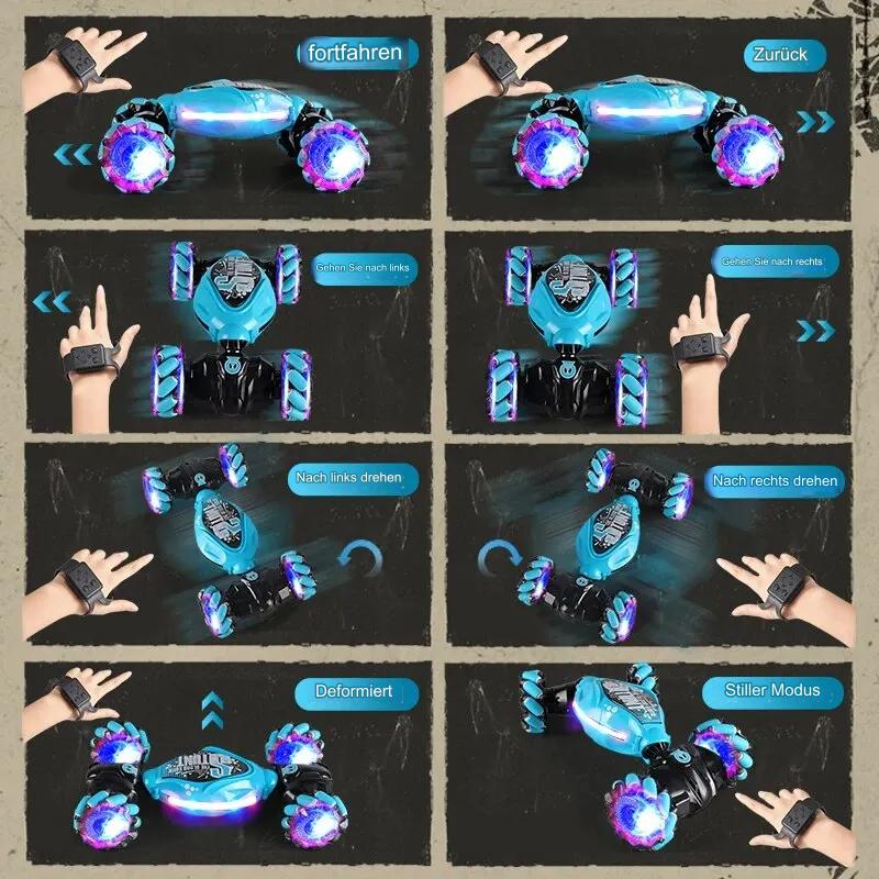 Funkgesteuerte Stunt-Auto mit LED-Licht und Gesteinduktion